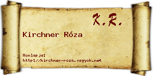 Kirchner Róza névjegykártya